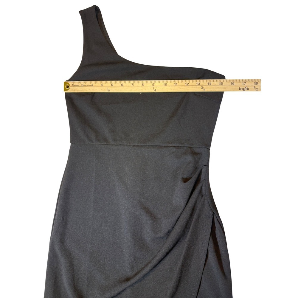 Windsor Black One Shoulder Midi Dress Tulip Wrap Skirt Bodycon Party Dress - Picture 3 of 6